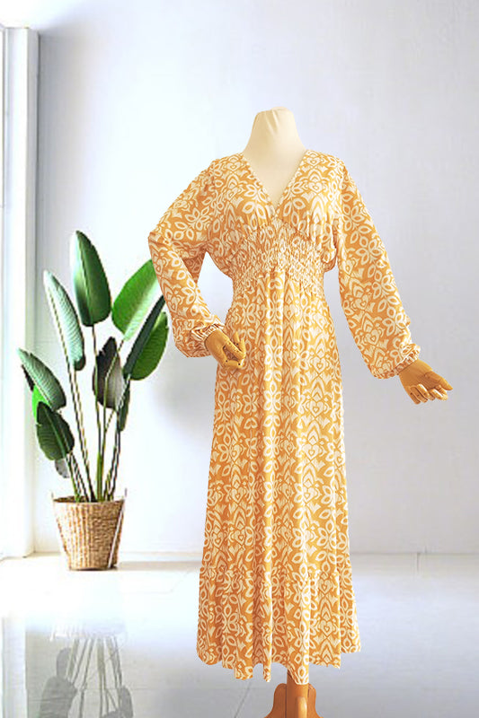 Isabel - Vestito Lungo Stampato · Scollo a V · Stile Boho