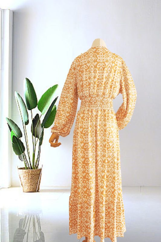 Isabel - Vestito Lungo Stampato · Scollo a V · Stile Boho