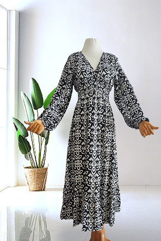 Isabel - Vestito Lungo Stampato · Scollo a V · Stile Boho