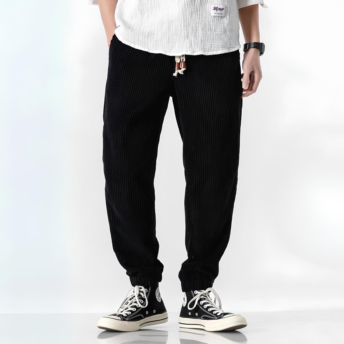 JITSU - PANTALONI IN VELLUTO A COSTE