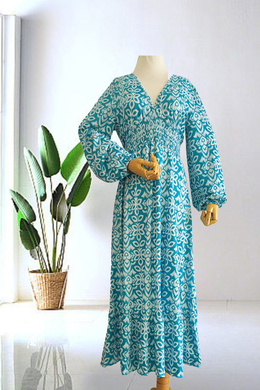 Isabel - Vestito Lungo Stampato · Scollo a V · Stile Boho