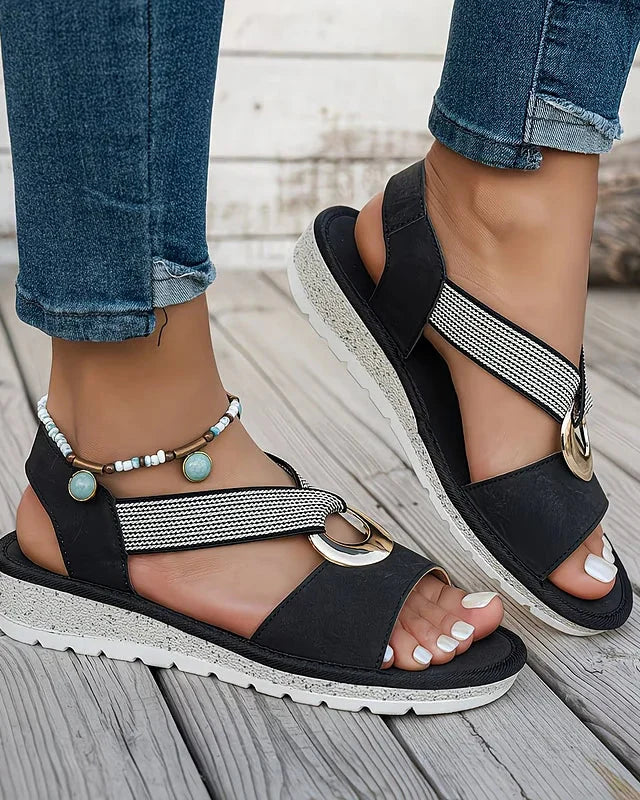 Delia | Sandali Bassi con Fibbia Metallica