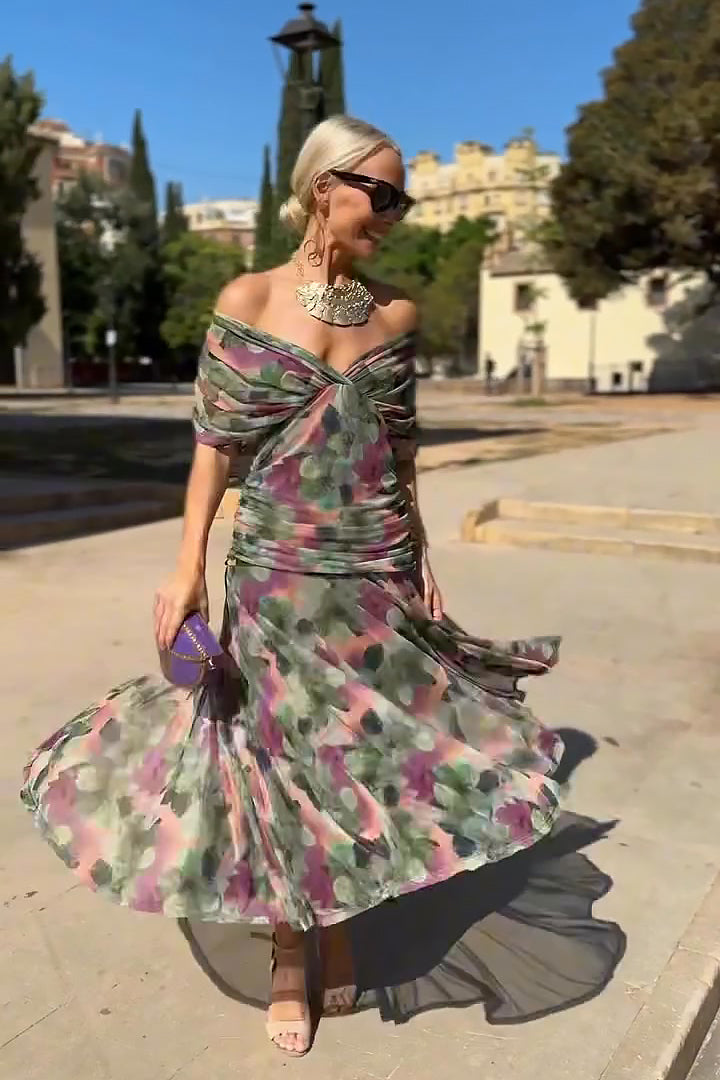 VERO - ELEGANTE VESTITO DA CERIMONIA CON SCOLLO A V