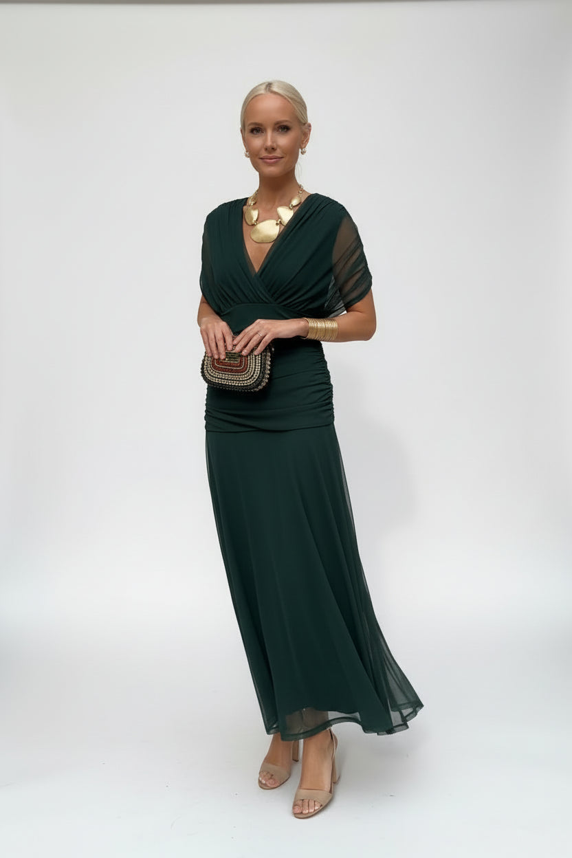 VERO - ELEGANTE VESTITO DA CERIMONIA CON SCOLLO A V