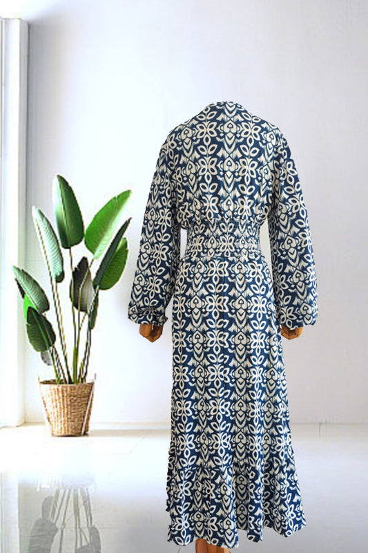 Isabel - Vestito Lungo Stampato · Scollo a V · Stile Boho
