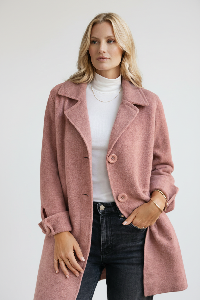 TESSA | CAPPOTTO CON COLLO A REVERS E BOTTONI FRONTALI