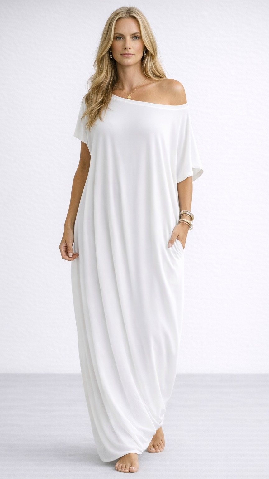 Alicia - Vestito Casual Asimmetrico Spalla Scoperta
