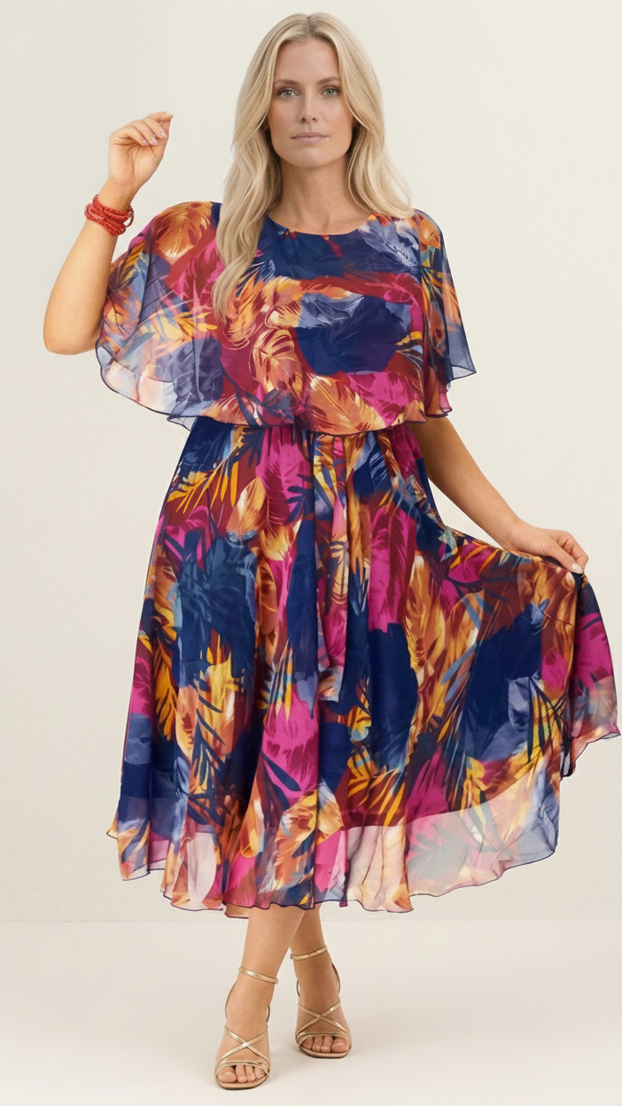 BARBARA | Vestito in Chiffon Taglie Forti