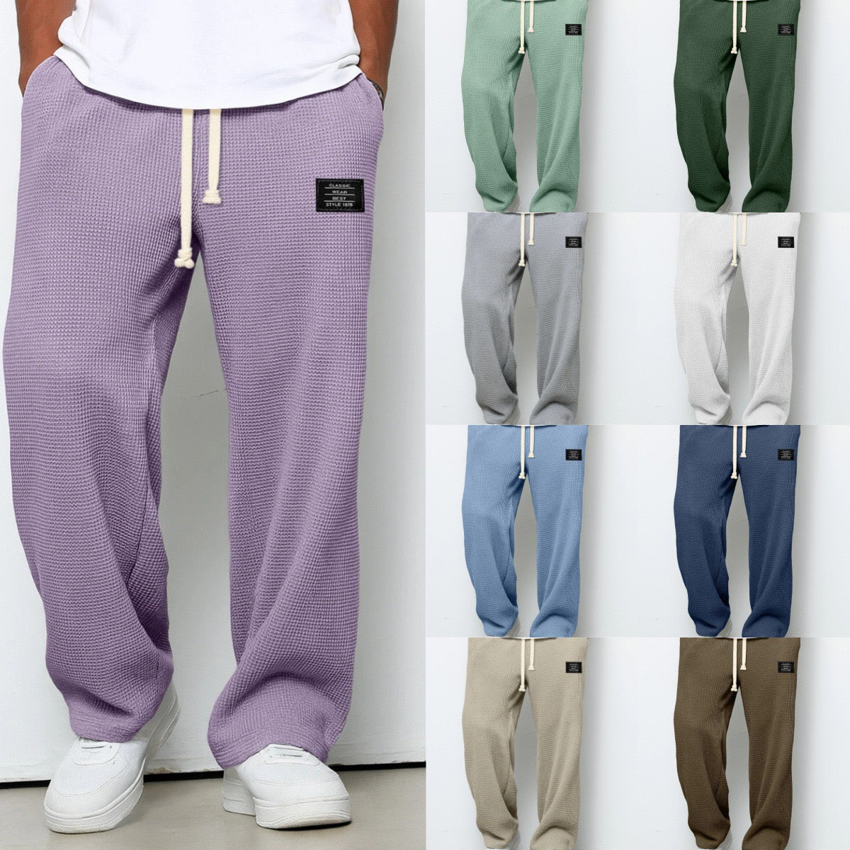LORENZO - PANTALONI TEXTURE NIDO D'APE