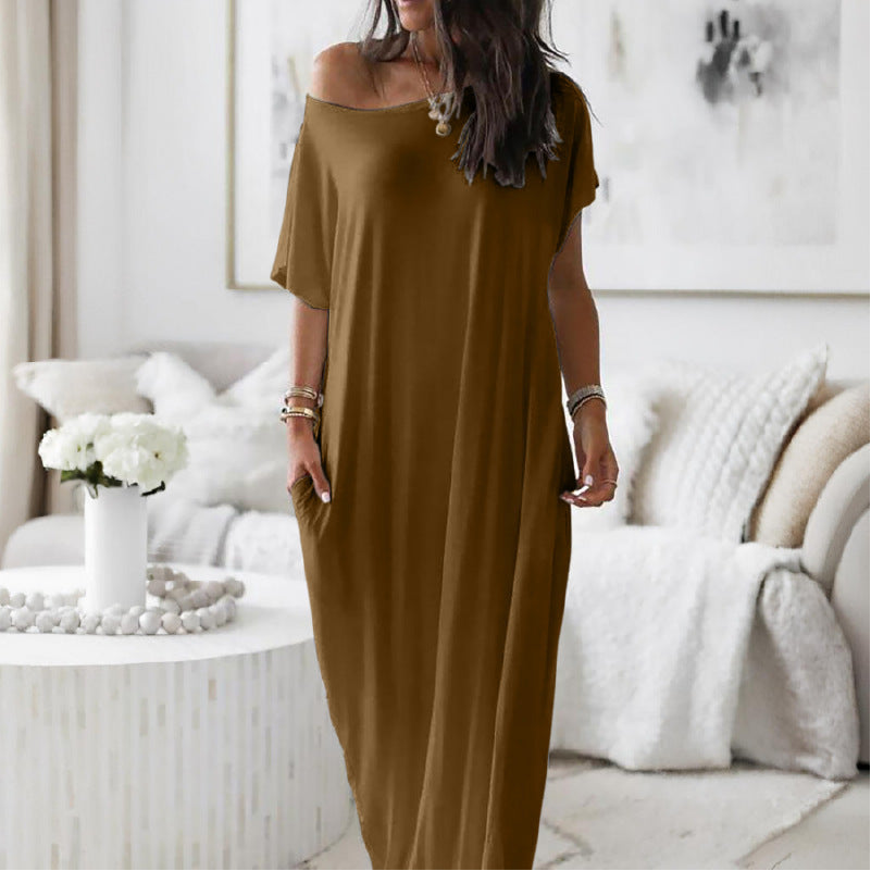 Alicia - Vestito Casual Asimmetrico Spalla Scoperta