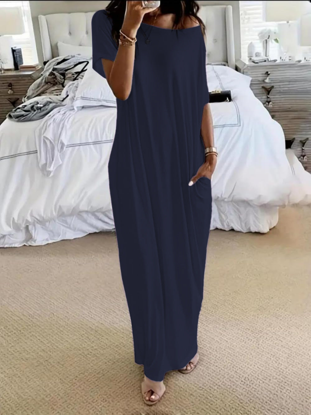 Alicia - Vestito Casual Asimmetrico Spalla Scoperta
