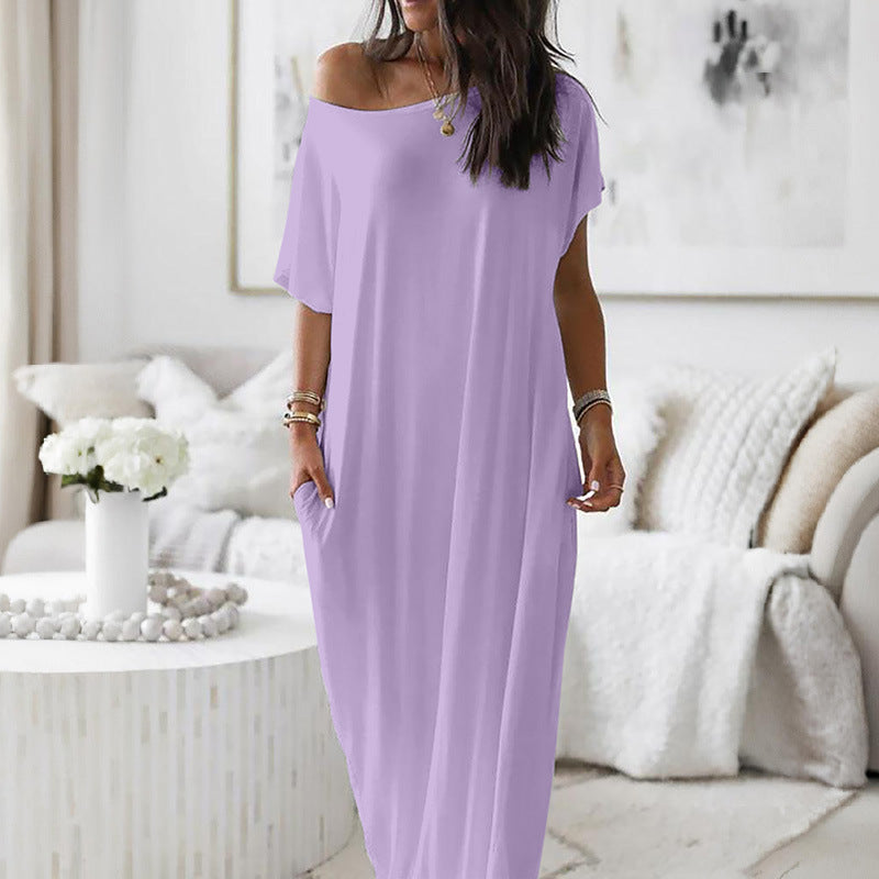 Alicia - Vestito Casual Asimmetrico Spalla Scoperta