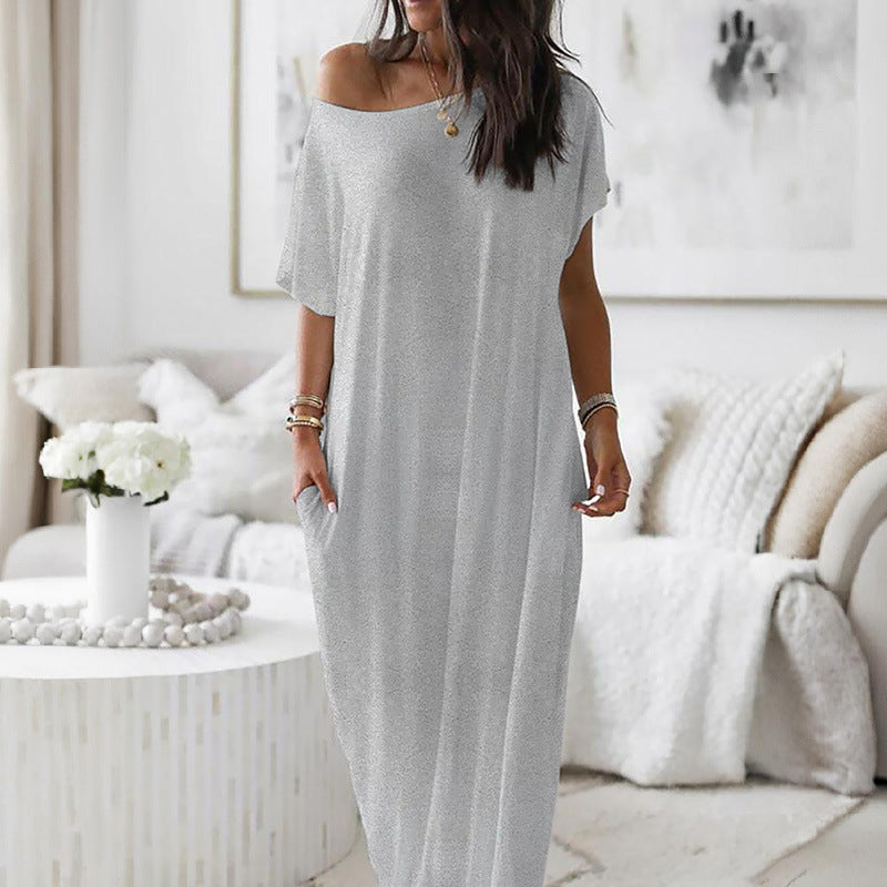 Alicia - Vestito Casual Asimmetrico Spalla Scoperta