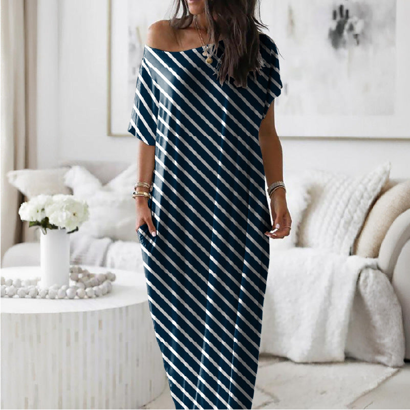 Alicia - Vestito Casual Asimmetrico Spalla Scoperta