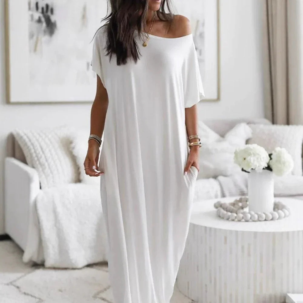 Alicia - Vestito Casual Asimmetrico Spalla Scoperta