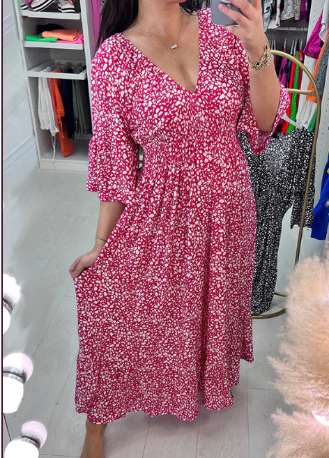 Isabel - Vestito Lungo Stampato · Scollo a V · Stile Boho