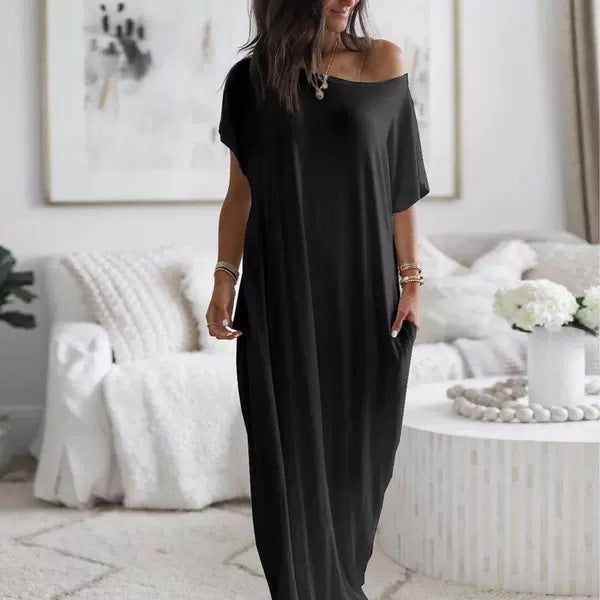 Alicia - Vestito Casual Asimmetrico Spalla Scoperta