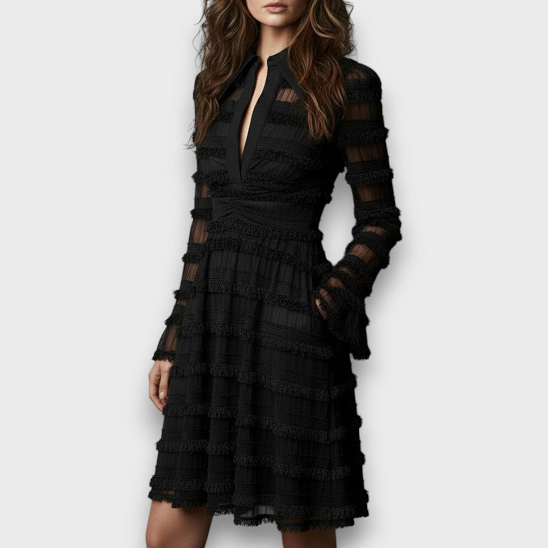 MARIA - VESTITO MIDI CON FRANGE