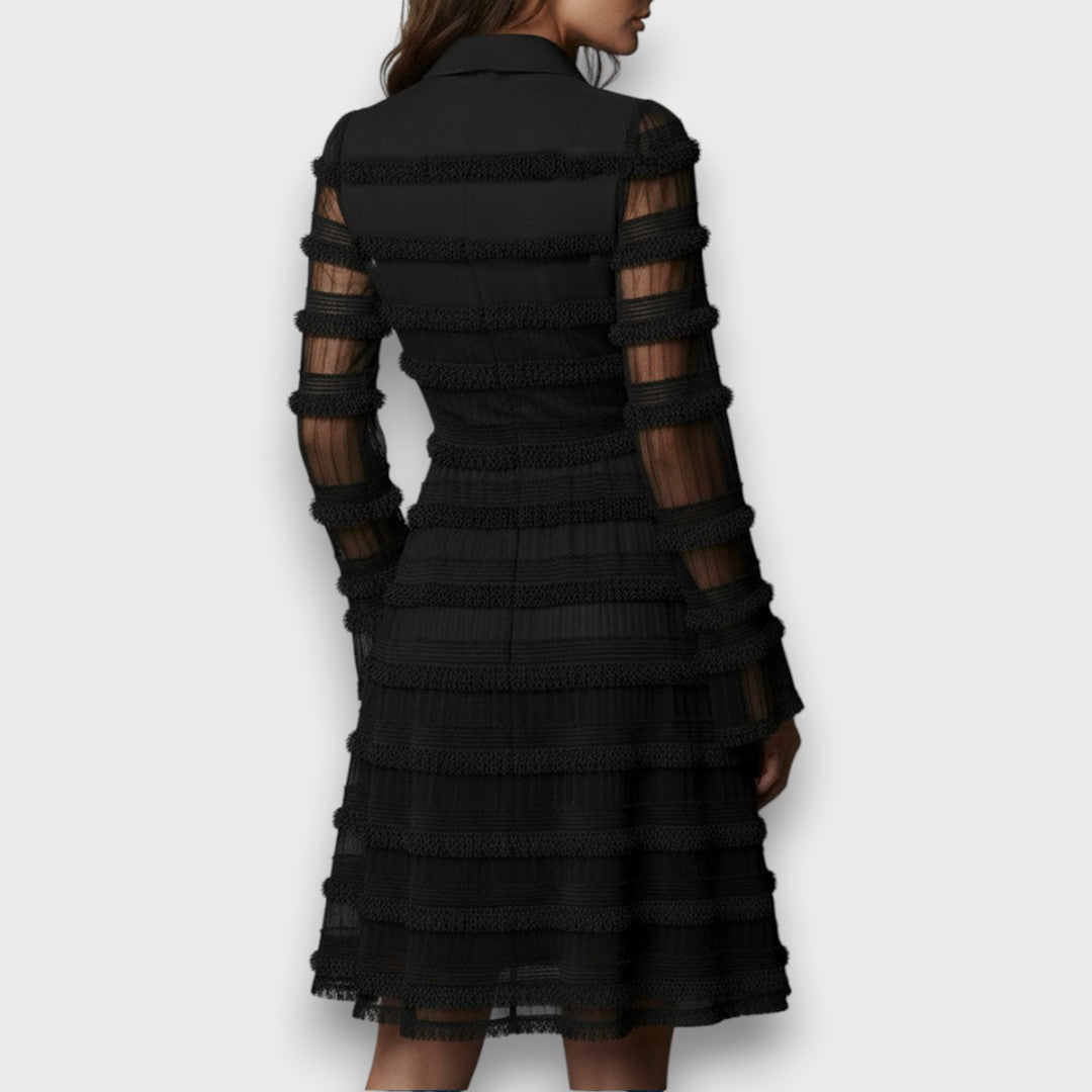 MARIA - VESTITO MIDI CON FRANGE