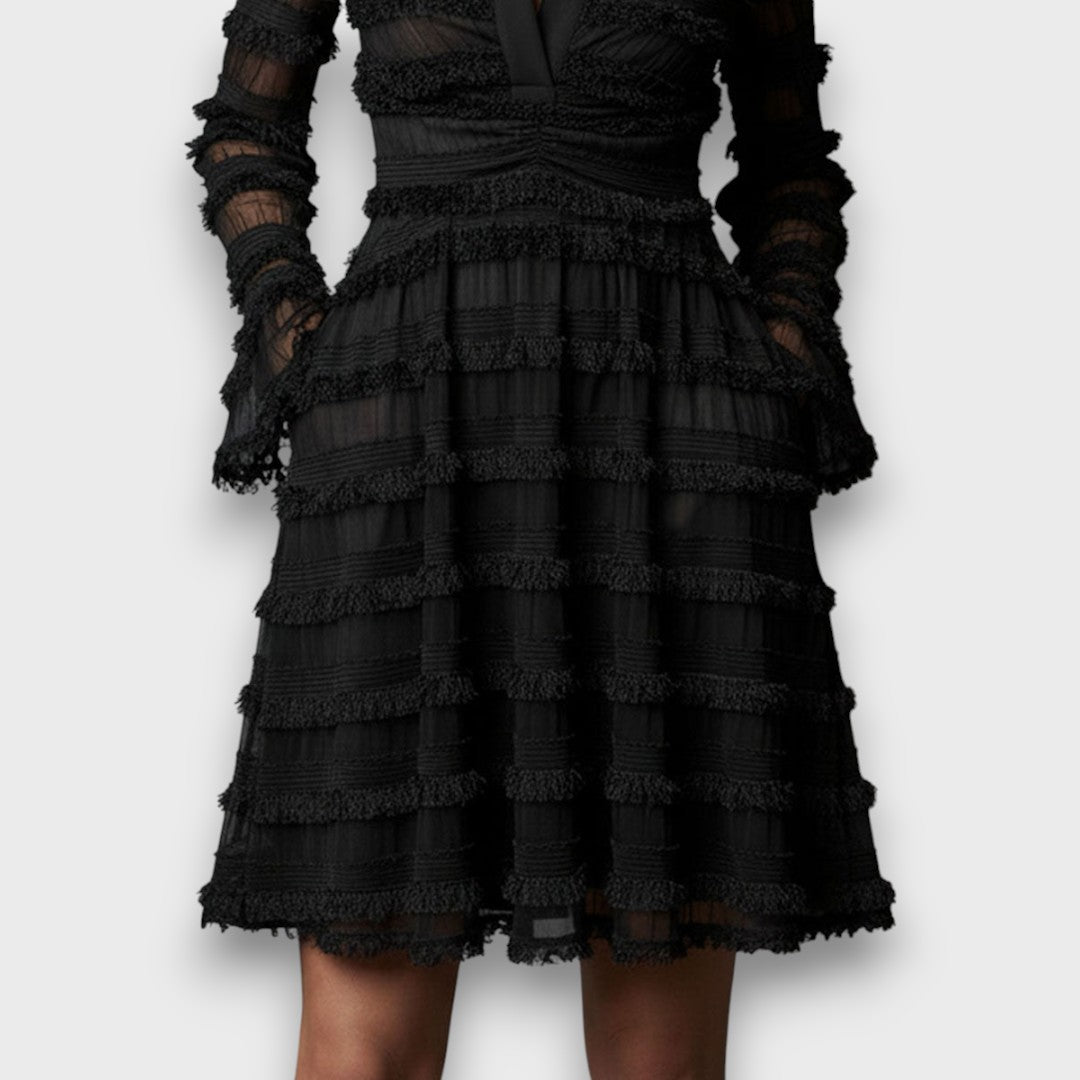 MARIA - VESTITO MIDI CON FRANGE