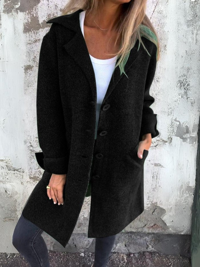 TESSA | CAPPOTTO CON COLLO A REVERS E BOTTONI FRONTALI