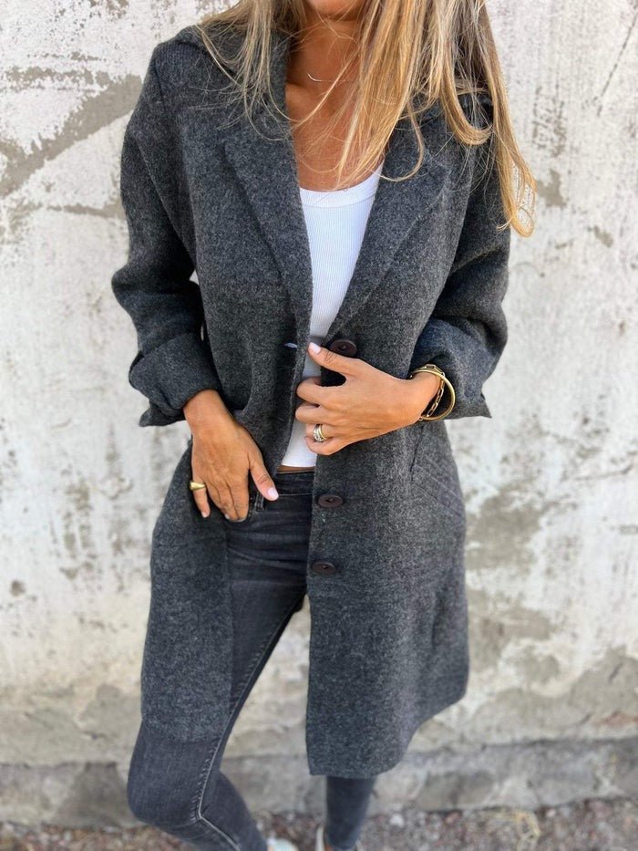 TESSA | CAPPOTTO CON COLLO A REVERS E BOTTONI FRONTALI