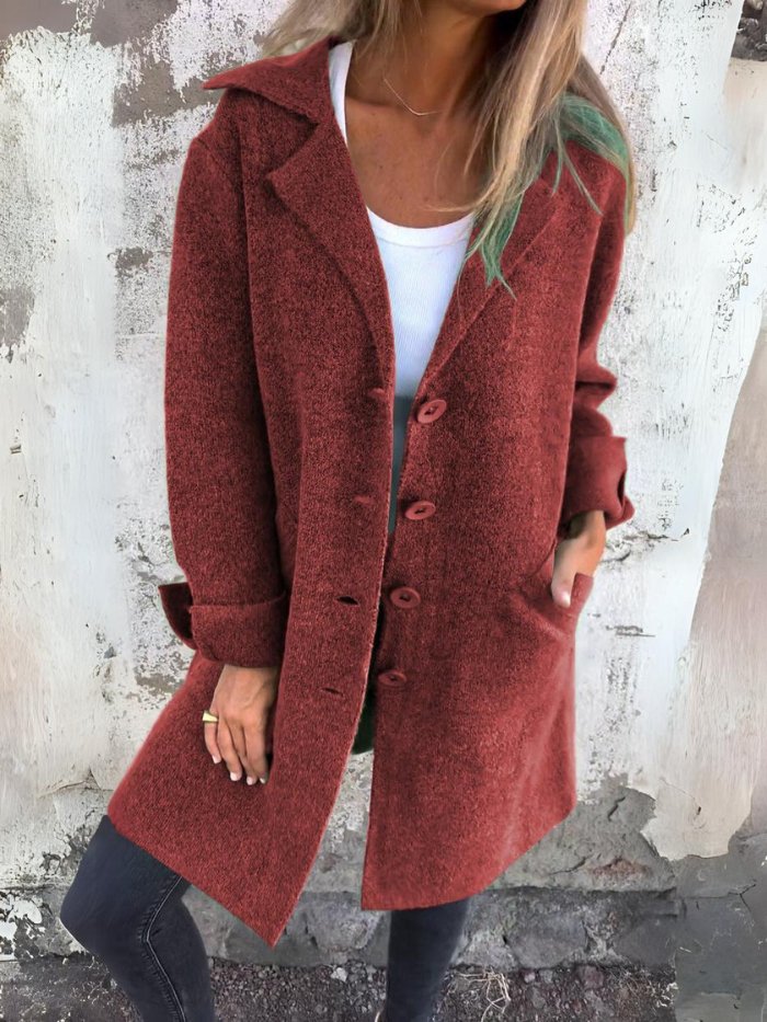 TESSA | CAPPOTTO CON COLLO A REVERS E BOTTONI FRONTALI