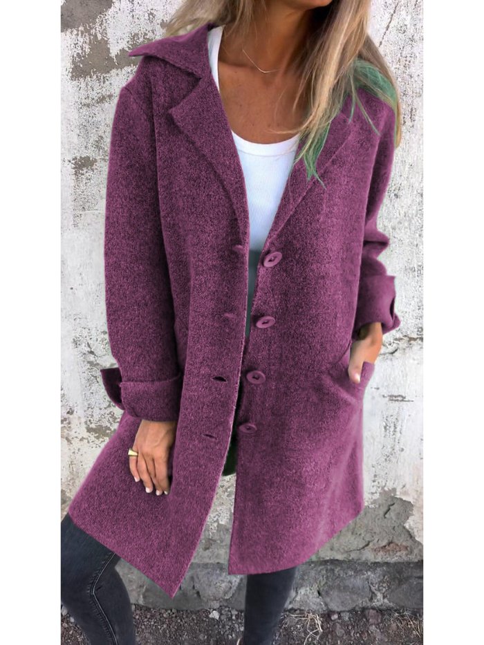 TESSA | CAPPOTTO CON COLLO A REVERS E BOTTONI FRONTALI